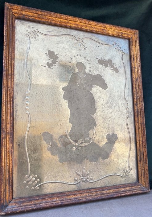 Fali tükör (1)  - Ezüst, Üveg, Velence 19. század