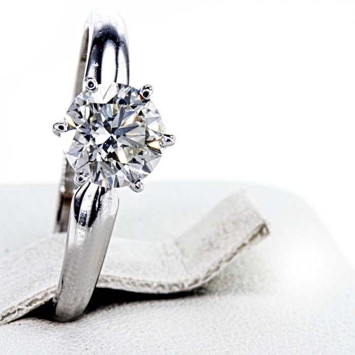 Sin Precio de Reserva - 1.01 Ct VS2  Round Diamond Ring - Anillo de compromiso - 14 quilates Oro blanco -  1.01 tw. Diamante  (Natural) 