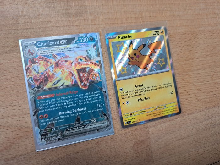 Pokémon - 600 Card - Paldean Fates Holo Rare Shiny Ultra MINT - 40 HITS - Charizard, Pikachu