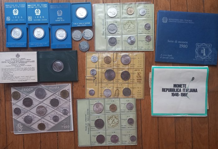 Italien, San Marino, Schweiz. Lot 44 coins included silver 1969/1984  (Ohne Mindestpreis)