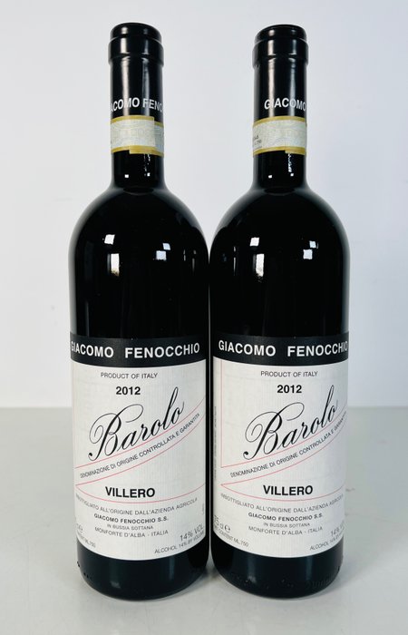 2012 Giacomo Fenocchio, Villero - 巴羅洛 - 2 瓶 (0.75L)