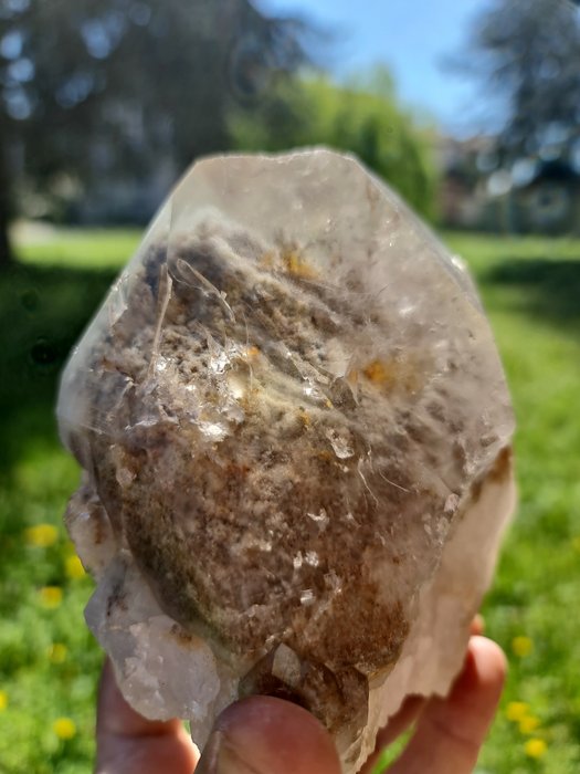 fantom 內美麗的喜馬拉雅石英水晶 水晶在矩陣上 - 高度: 15 cm - 闊度: 12 cm- 1.33 g - (1)