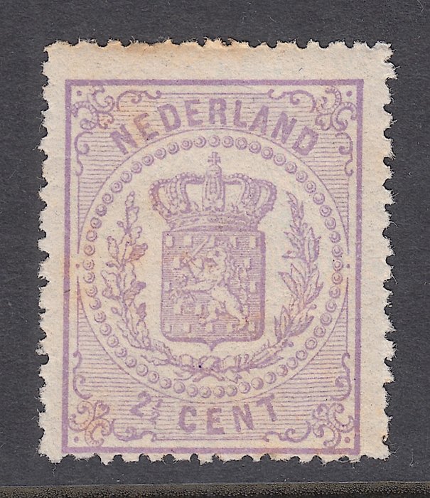 荷蘭 1869 - 國家徽章，稀有的全新郵票 - NVPH 18