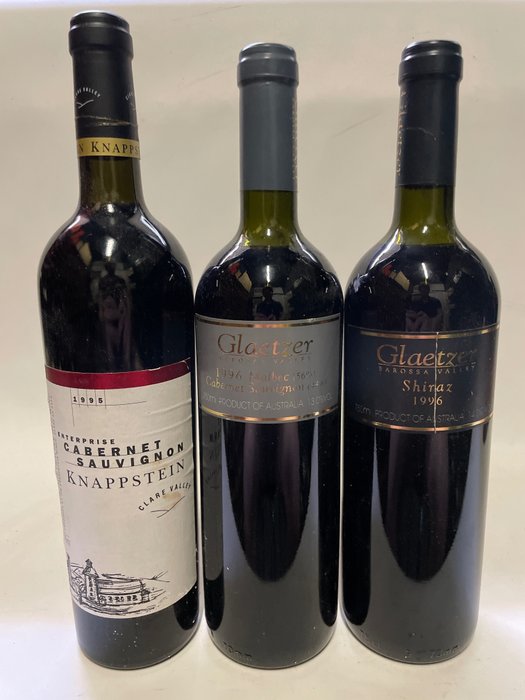 1996 Glaetzer	"Malbec-Cabernet Sauvignon", "Shiraz" & 1995 Knappstein "Cabernet Sauvignon" - 澳洲 - 3 瓶 (0.75L)
