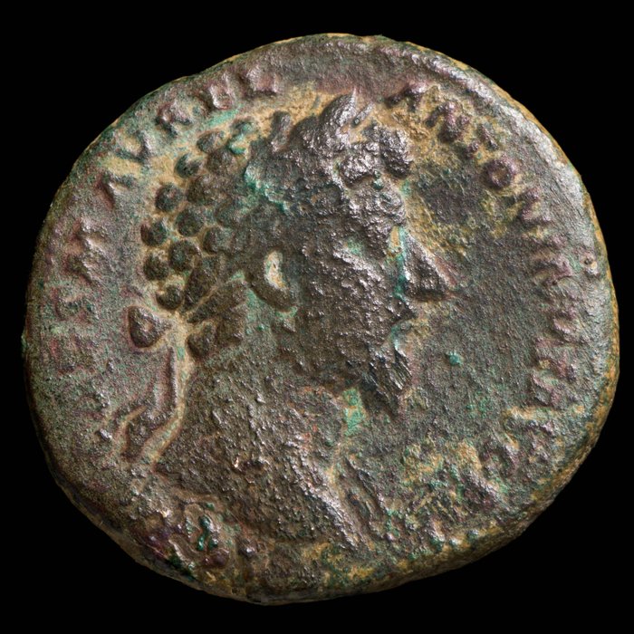 羅馬帝國. Marcus Aurelius (AD 161-180). Sestertius Rome - SALVTI AVGVSTOR TRP XVI// COS III SC  (沒有保留價)