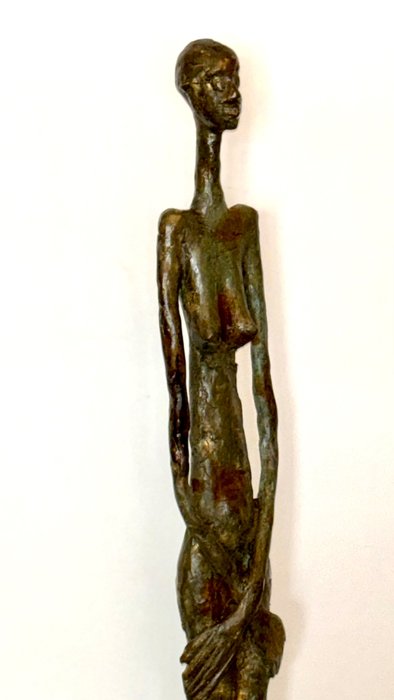Abdoulaye Derme - Veistos, Femme Filiforme - 99 cm - Pronssi