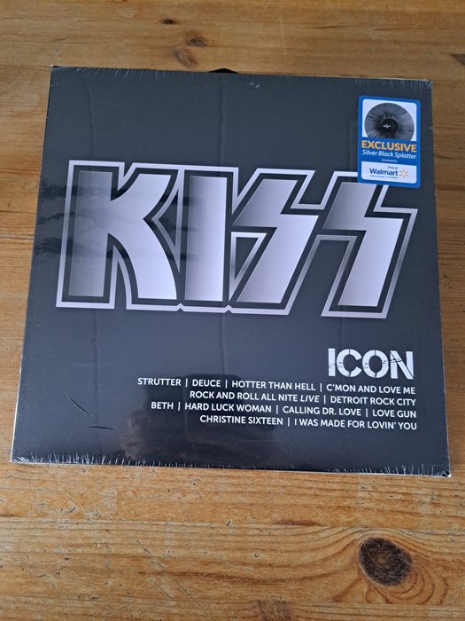 KISS - ICON Silver Black Splatter Vinyl US-Import (SEALED) - Vinylplate - 180 gram - 2010