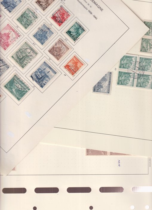 波希米亞和摩拉維亞 1939/1945 - 收集在單張上，有塊，附錄的郵票。