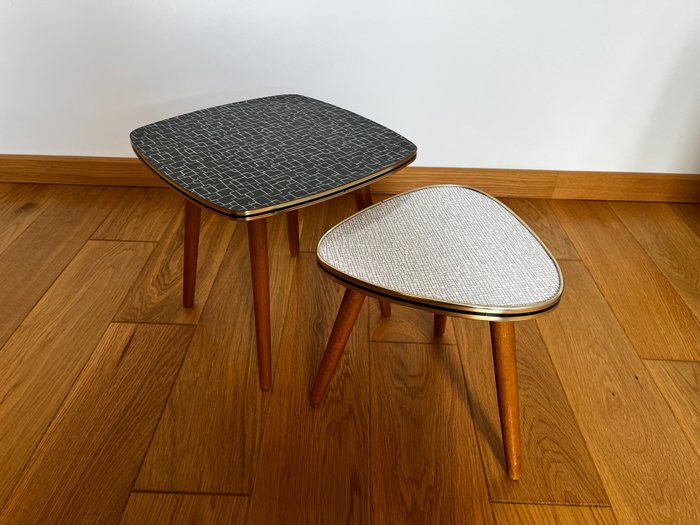 Side table - 木, 材質, 鋁, 兩件套花架和桌子