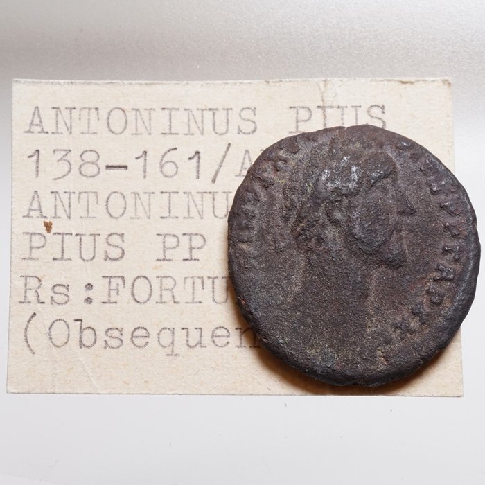 Imperio romano. Antonino Pío (138-161 d.C.). As Rom, Fortuna mit Füllhorn, Altsammlung  (Sin Precio de Reserva)