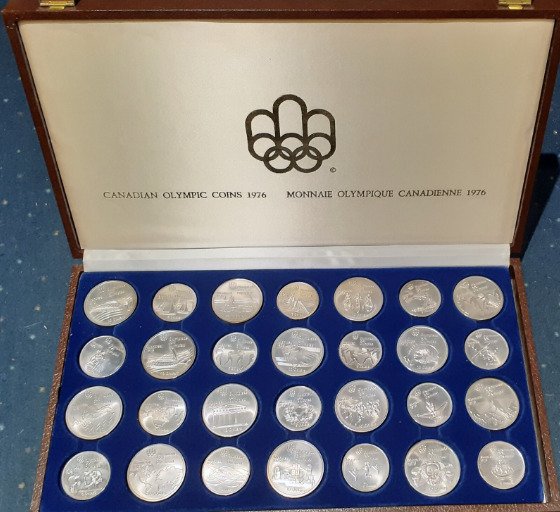 Canada. A complete collection of 1976 Montreal Olympic Coinage (944,1 grams pure silver, ASW 30.35 troy oz)