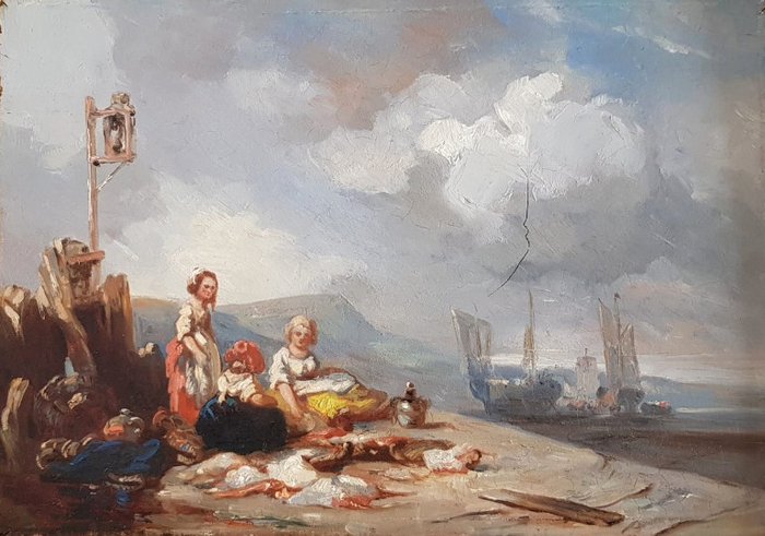 Richard Parke Bonington (1802-1828), Suiveur de - Coast scene near Hastings