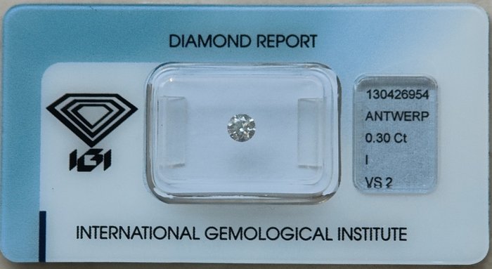 1 pcs Diamant - 0.30 ct - Briljant - I - VS2