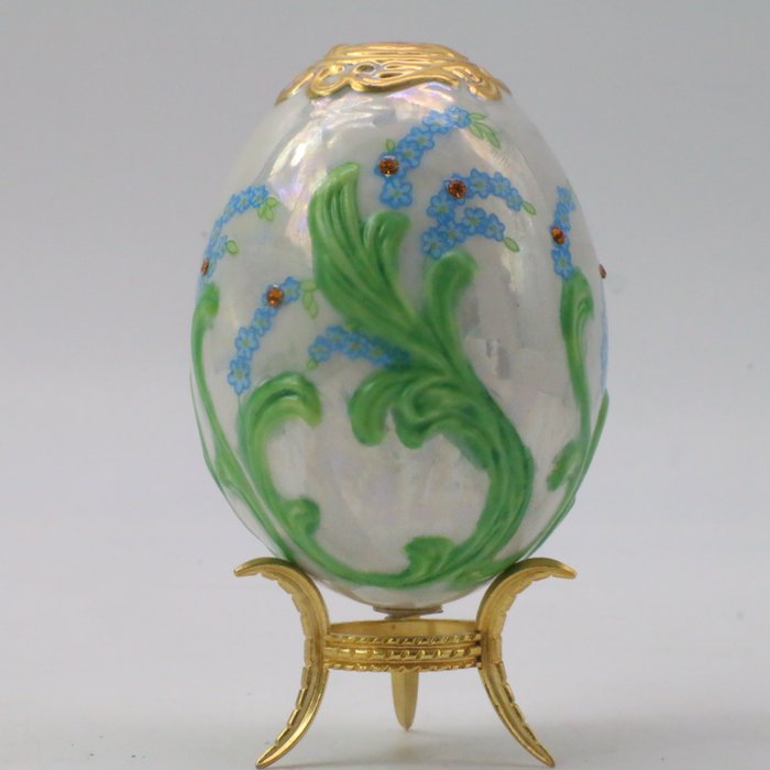 Fabergé-muna - Imperial Jeweled Egg - Royal Garden - Kristalli, Kullattu, Kultasilattu, Posliini