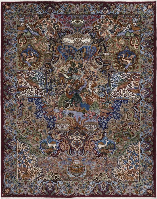 Αυθεντικό Kashmar Garden of Eden από λεπτό μαλλί φελλού - Χαλί - 393 cm - 312 cm