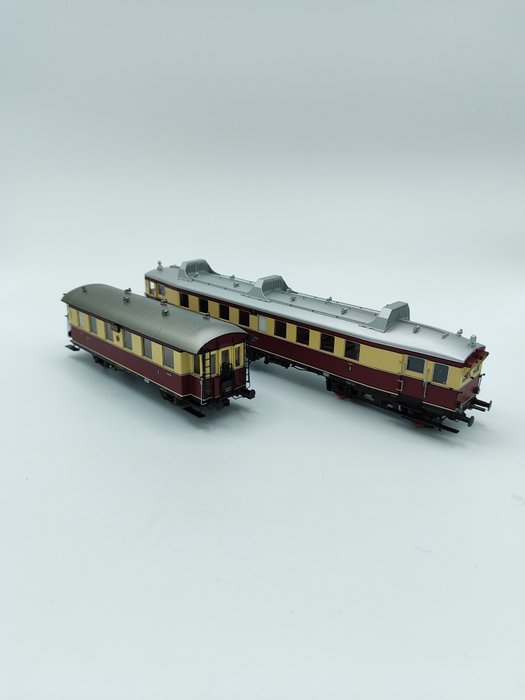 Brawa H0 - 44416 - 45524 - Modelltog jernbanevogn (2) - VT 66.9 Nürnberg - Ci-33 Nürnberg - DRG