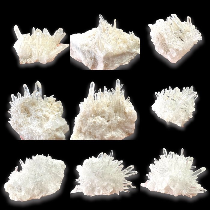 Collection de 10 quartz hyalins, Suisse Cristal- 700 g