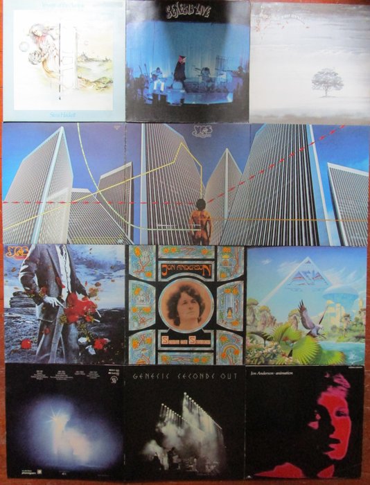 Genesis & Related, Yes & Related, Asia, Jon Anderson, Steve Hackett - 9 Original Albums in Prog Rock - Flera titlar - Vinylskiva - 1973