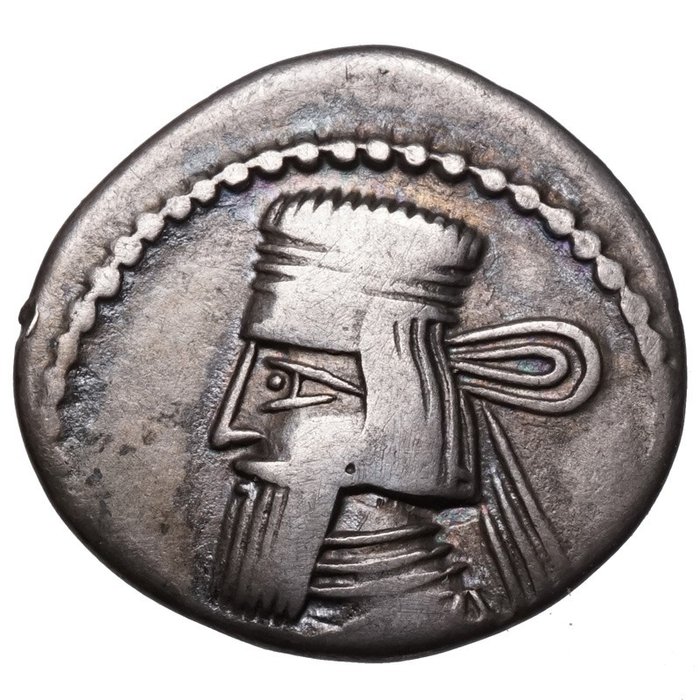 Partherreich. Drachm Artabanus IV. (10-38)?, Ekbatana, Arsakes mit Bogen