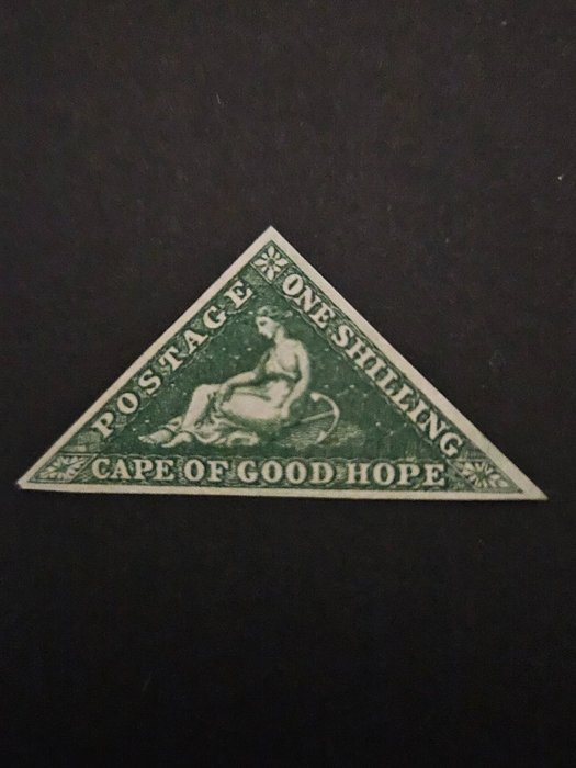 Kap Det Gode Håb 1859/1859 - Kap det Gode Håb, en skilling 1859, fuld original tyggegummi - Cape of Good Hope, one shilling,SG#8b