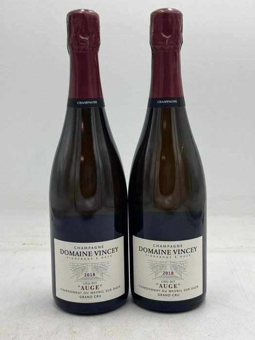 2018 Domaine Vincey, Auge Chardonnay du Mesnil sur Oger - 香檳 Grand Cru - 2 瓶 (0.75L)