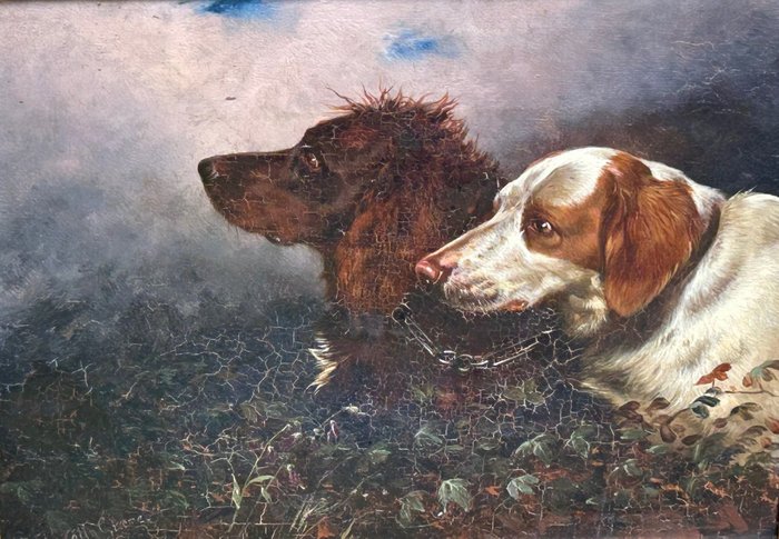 Colin Graeme (1858-1910) - Two hunting dogs