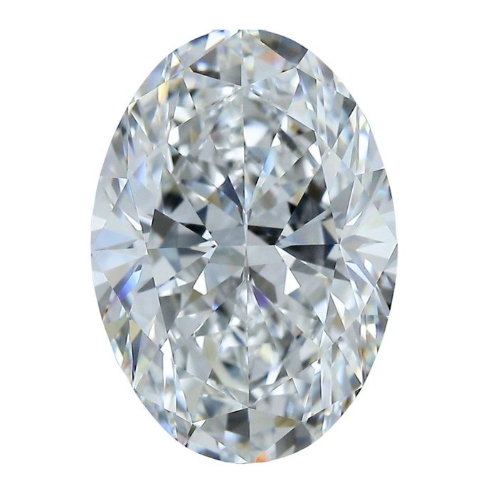 1 pcs Diamant - 5.23 ct - Brilliant, Oval - E - IF (feilfri)