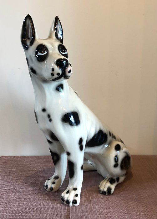 Άγαλμα, Vintage grote Deense Dog - 49 cm - Κεραμικό
