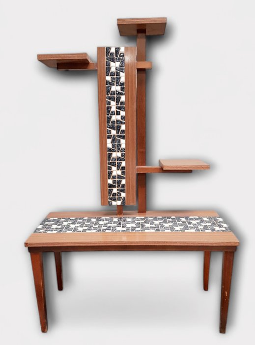 Stolik konsolowy - Stół z roślinami - Drewno, Kamionka