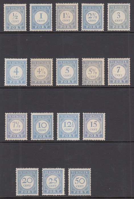 Netherlands 1912 - Postage stamps - NVPH P44/P60