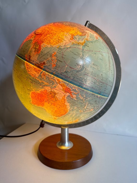 scan -Globe A/S - 学校地图 - 丹麦，scan -Globe A/S，台灯 - 塑料, 木材, 柚木