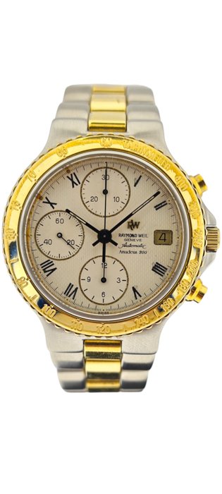 Raymond Weil - Amadeus 200 Gold Bezel Chronograph - 7703 - Herren - 1990-1999