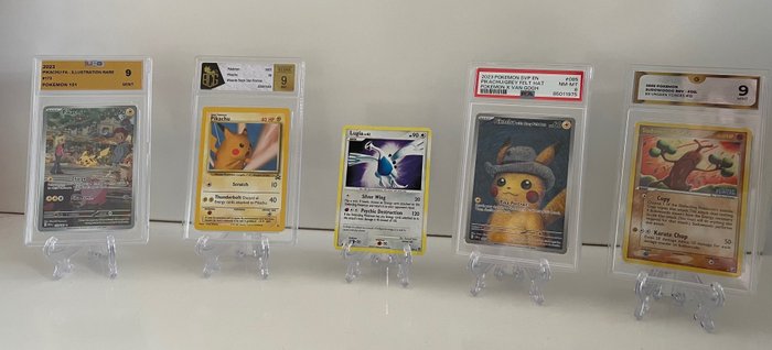 Pokémon - 5 Graded card - Pikachu - PSA 10