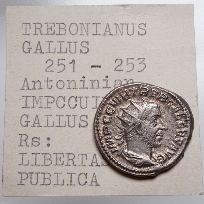 Römisches Reich. Trebonianus Gallus (251-253 n.u.Z.). Antoninianus Mediolanum, LIBERTAS