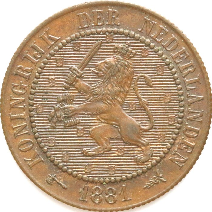 Holanda. Willem III (1849-1890). 2 1/2 Cents 1881  (Sem preço de reserva)
