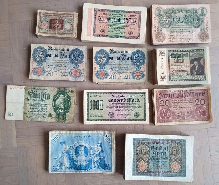 Saksa. - 535 Banknotes - various dates  (Ei pohjahintaa)