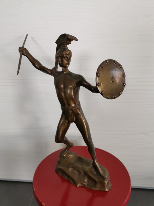 Sculptură, Gladiatore (Leonida) - 32 cm - Bronz