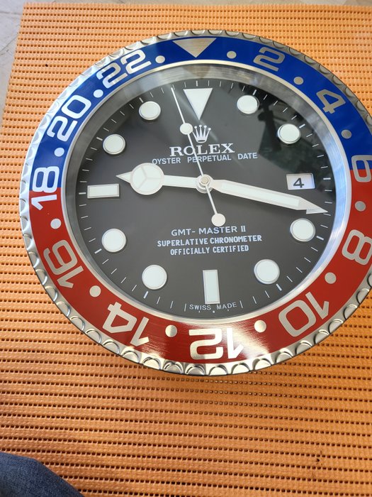 Relógio de parede - Revendedor de relógios de parede Rolex - Caixa de vidro e alumínio - Depois de 2020
