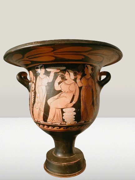 古希腊，大希腊 阿普利亚陶瓷 Bell Krater 拥有西班牙进口许可证和 TL 测试