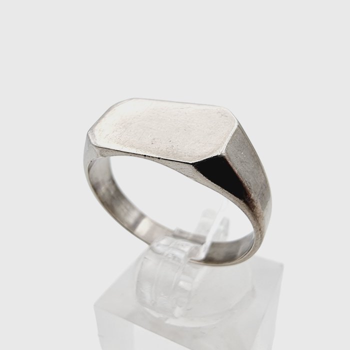 Ohne Mindestpreis - Clean-Plate Signet Ring - Ring Silber 