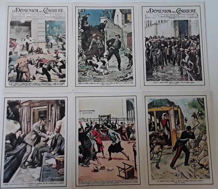 Memorabilia samling - Mini-omslag til avisen La Domenica del Corriere/Crime - Domenica del Corriere