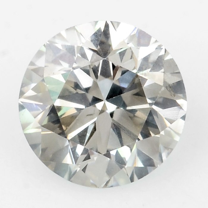 1 pcs Diament - 0.27 ct - brylantowy, okrągły - jasnoszary - SI1 (z nieznacznymi inkluzjami)