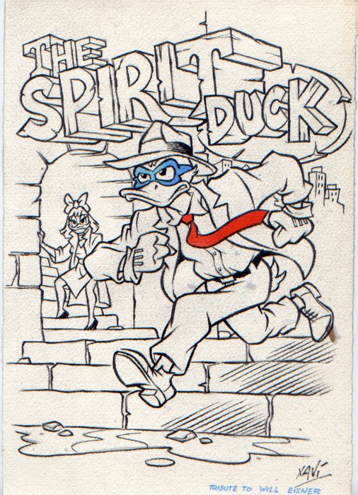 XAVI (Xavier Vives Mateu) - 1 Original drawing - Donald Duck - THE SPIRIT DUCK - 2024