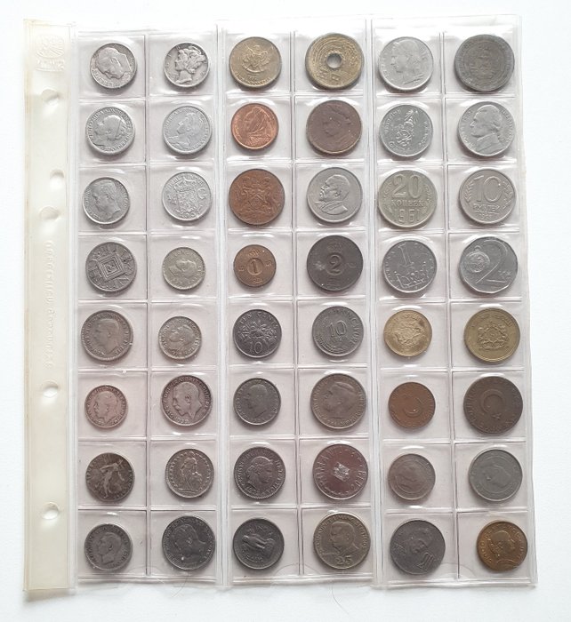 世界. Mixed world coins, 156 in total. Including 16 silver coins.  (没有保留价)