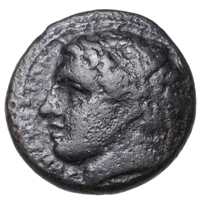 Sicily, Syracuse. Hieron II (275-215 BC). Nymphe KORE, Stier, KEULE  (Ingen reservasjonspris)