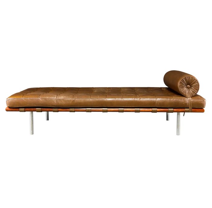 Knoll - Ludwig Mies van der Rohe - 坐卧两用长椅 - 巴塞罗那沙发床 - 皮革, 钢材（不锈钢）
