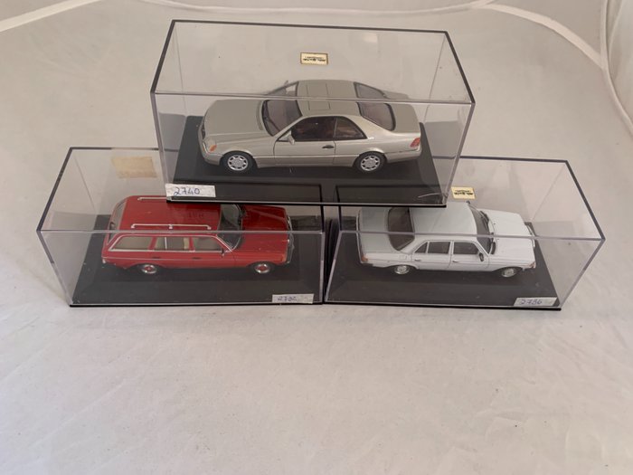 Minichamps 1:43 - 3 - Modellauto - 3 Mercedes-Benz 200-280 TE Karavan; 230E (1991); 600 SEC V12 2 Doors