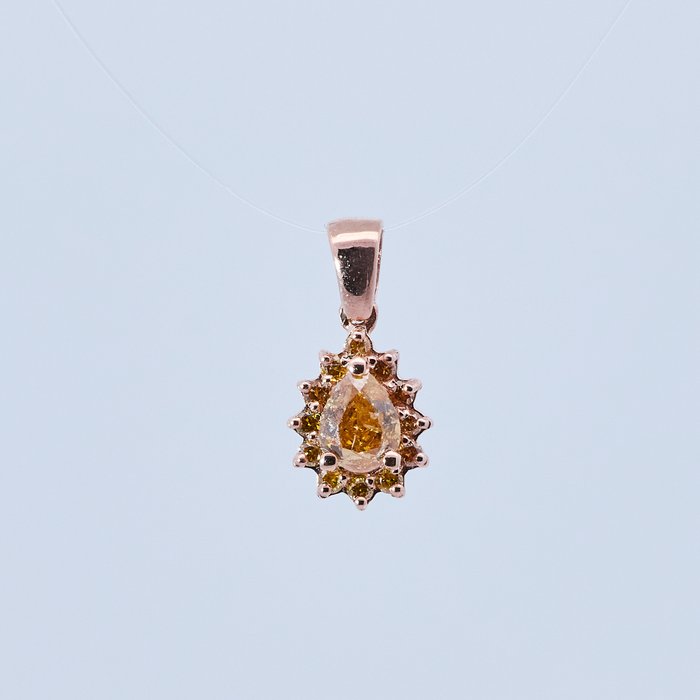 No Reserve Price - Pendant Pink Gold Diamond  (Natural) 