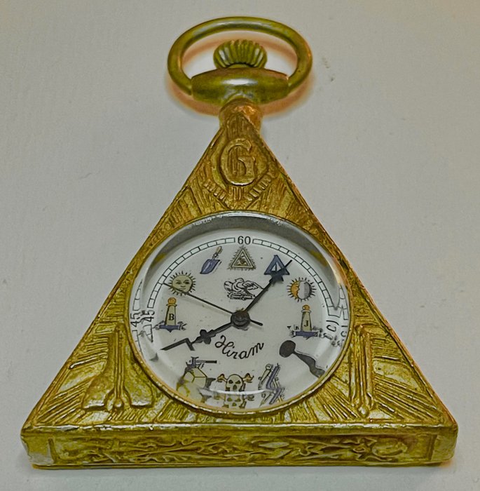 Clock - Seltene Freimaurer Uhr - Gold-plated - 1980-1990