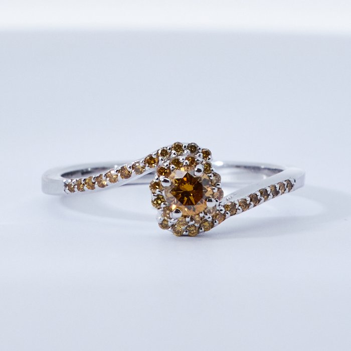 Utan reservationspris - Ring Vittguld Diamant  (Natural) 